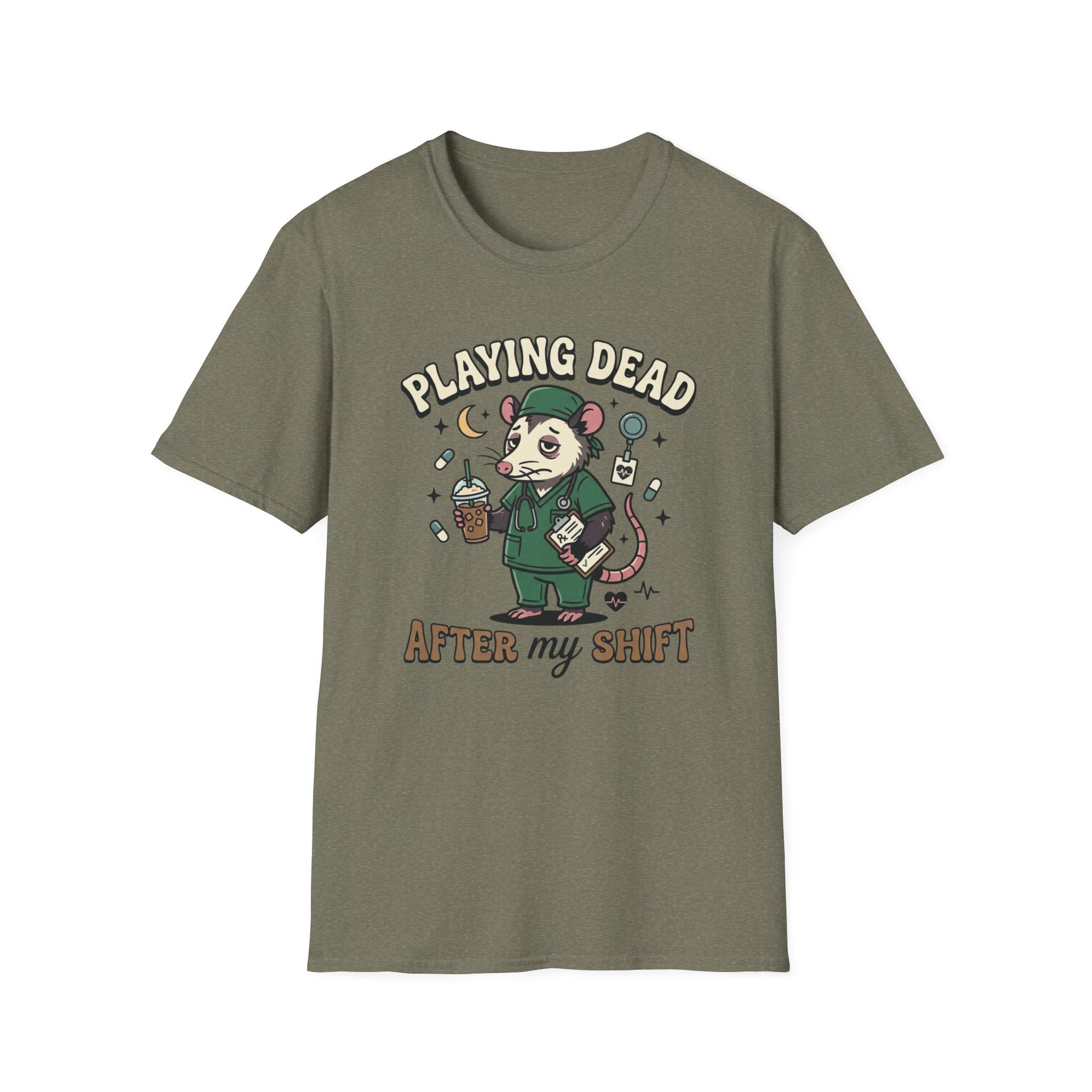 Playing Dead After My Shift Opossum T-shirt
