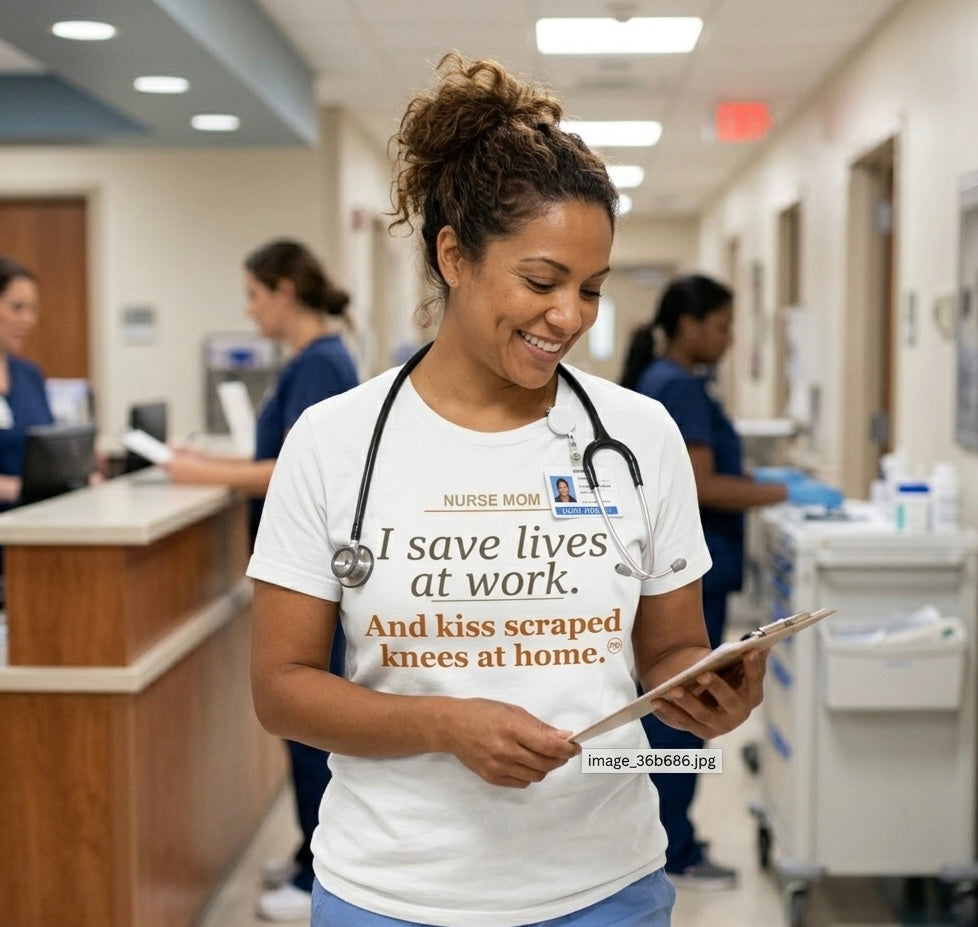 Save lives at work, kiss scraps knees at home T-shirt