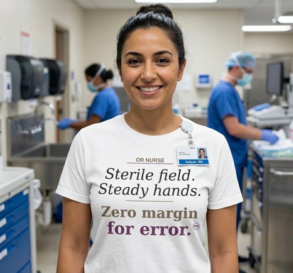 Sterile field/Steady hands OR  T-shirt