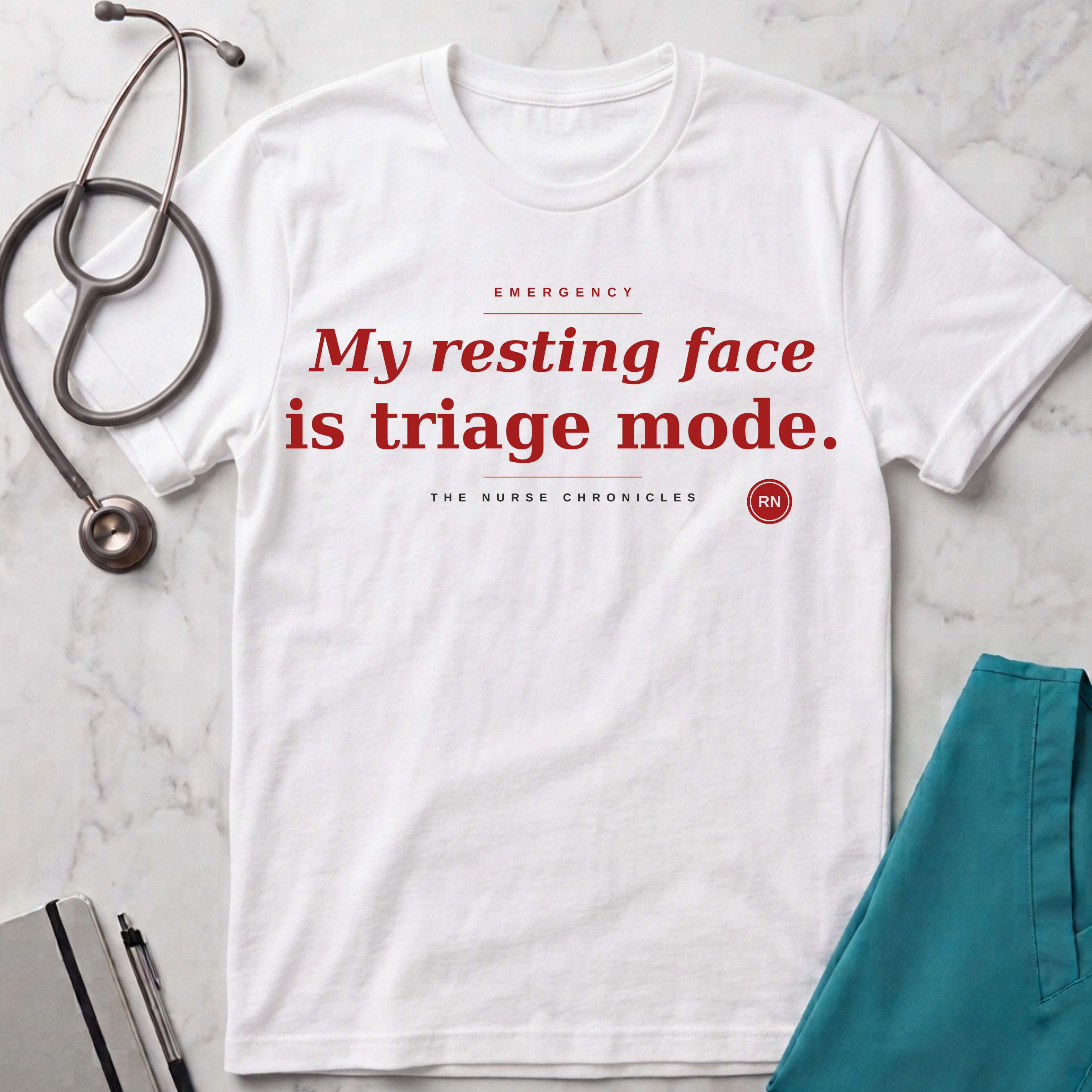 Resting face is Triage red T-shirt