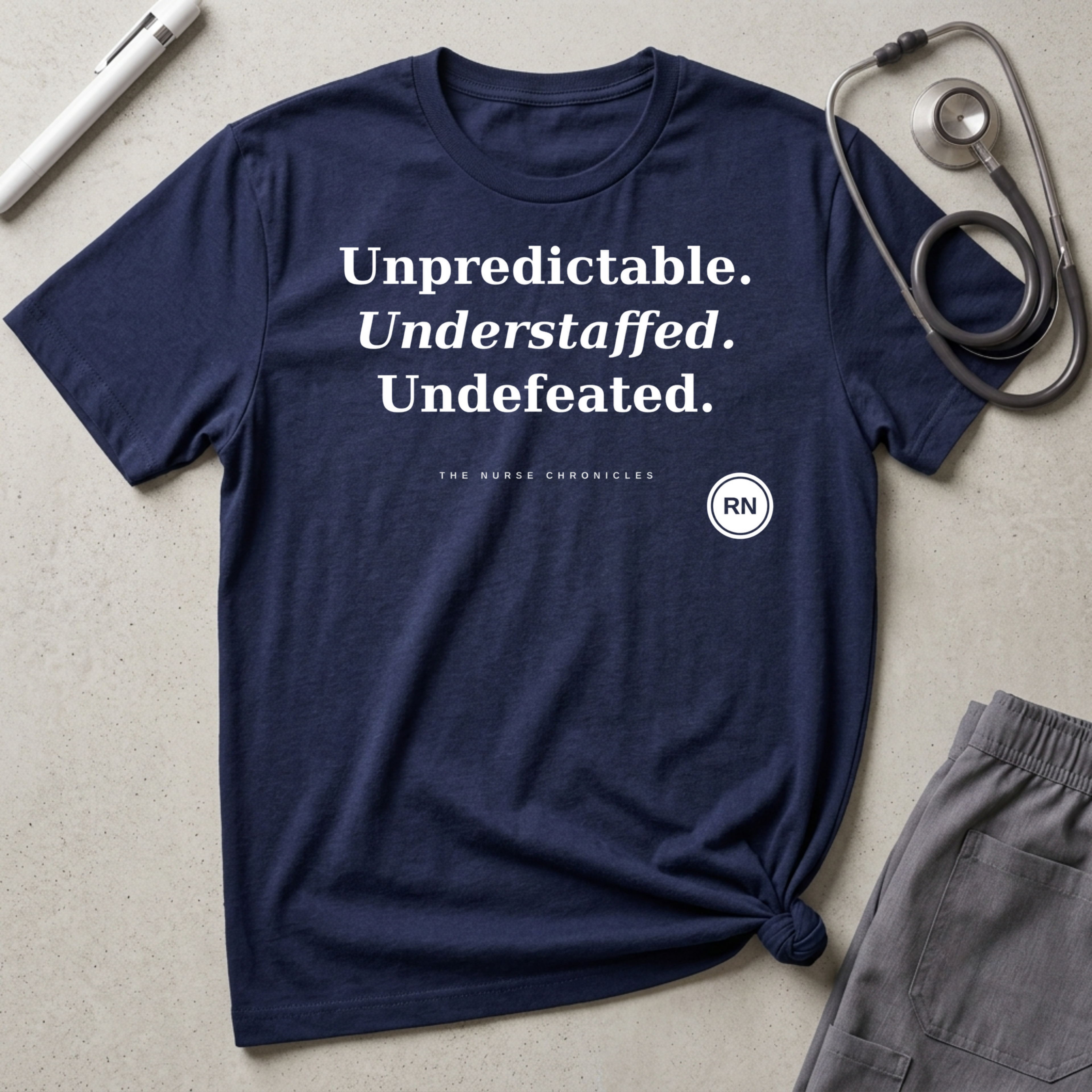 Unpredictable Understaffed Undefeated Nurse  T-shirt