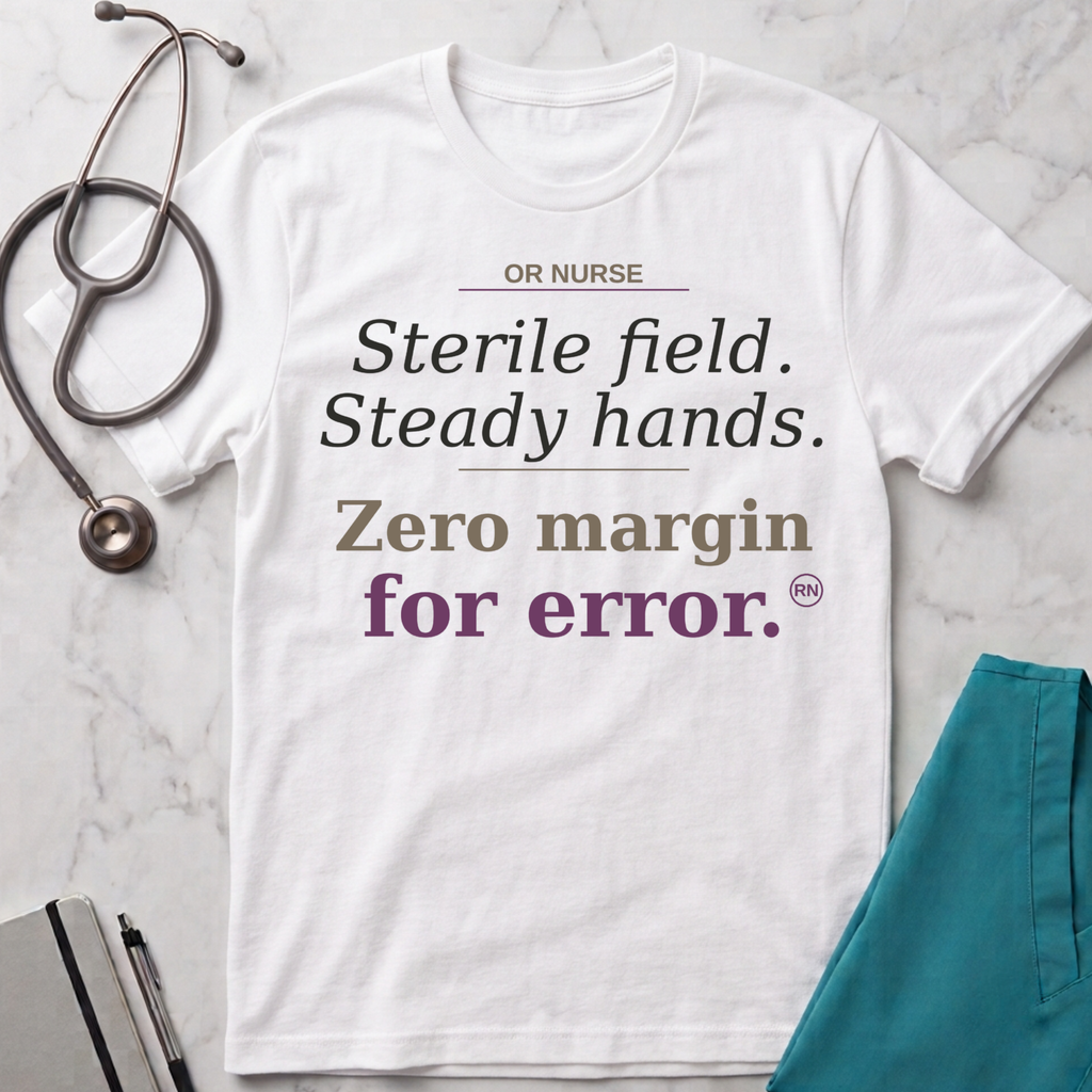 Sterile field/Steady hands OR  T-shirt