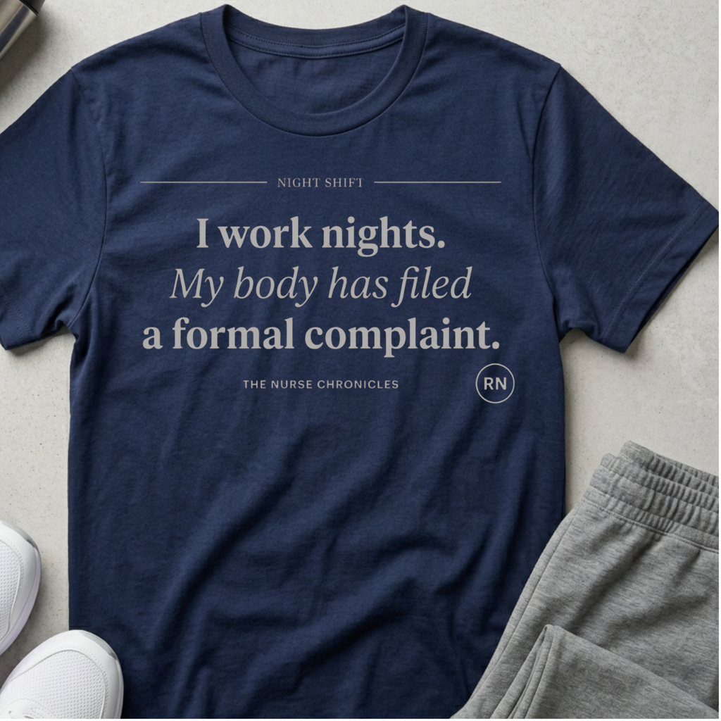 I work nights, my body has filed a complaint gray T-shirt
