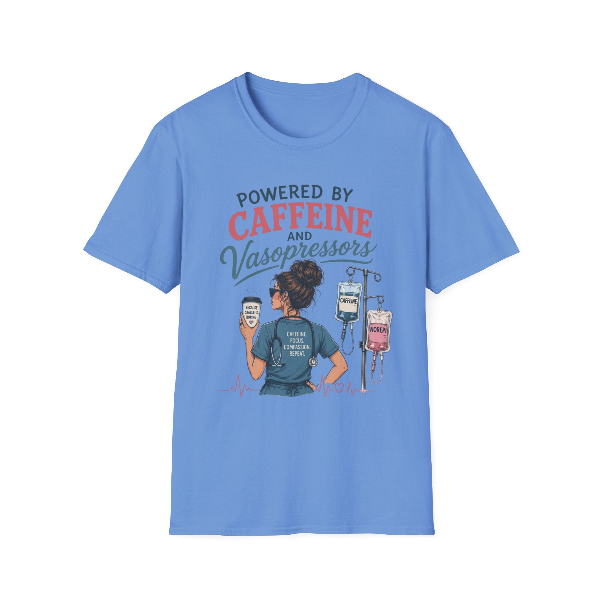 Powered by Caffeine and Vasopressors T-shirt