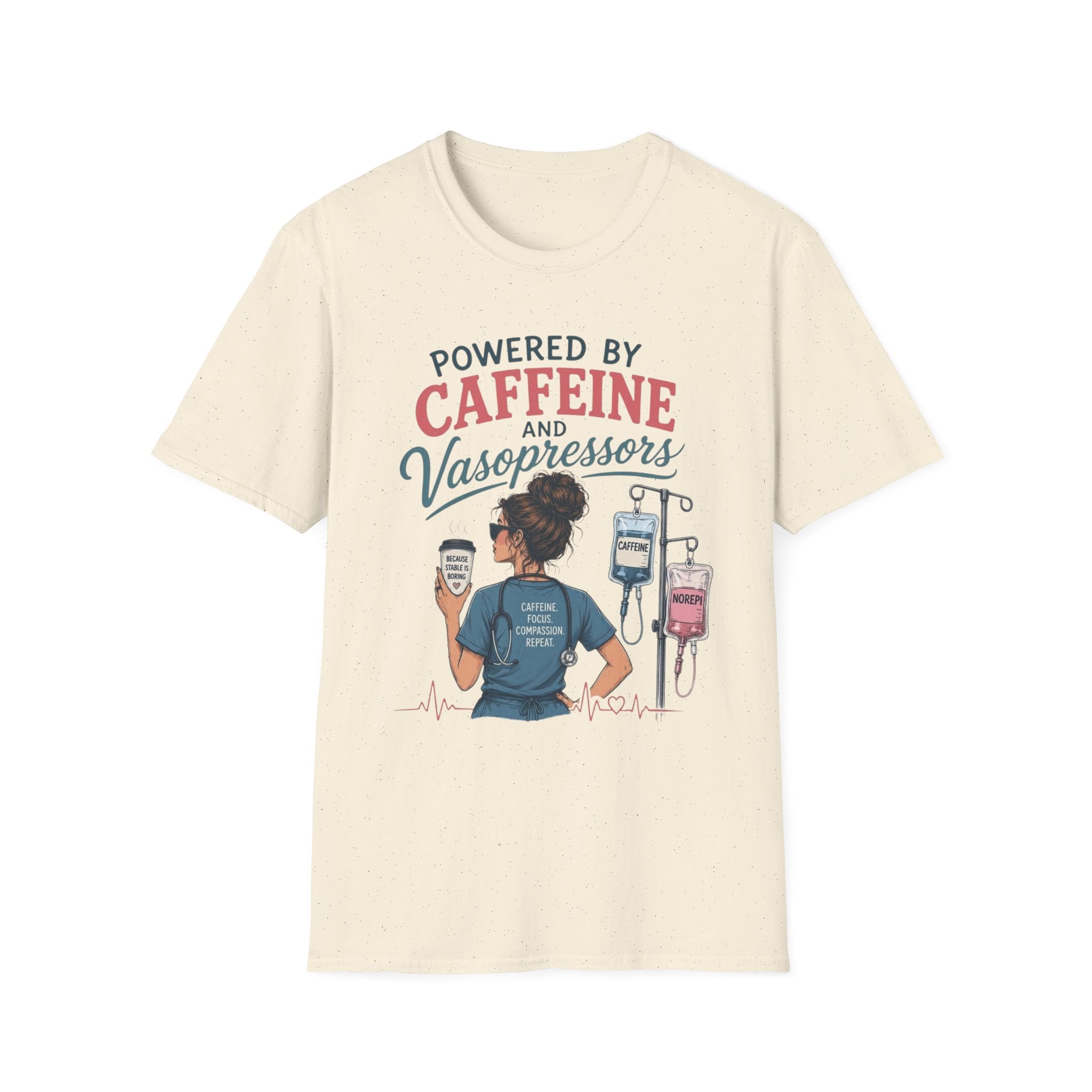 Powered by Caffeine and Vasopressors T-shirt